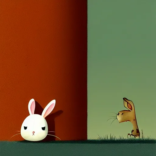 Image similar to goro fujita illustration of a cute bunny