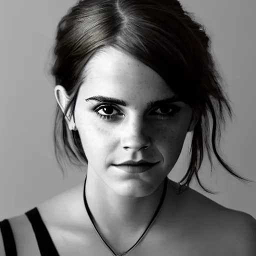 Image similar to Portrait photography of Emma Watson cyborg