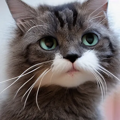 Image similar to surprised cat face, fluffy