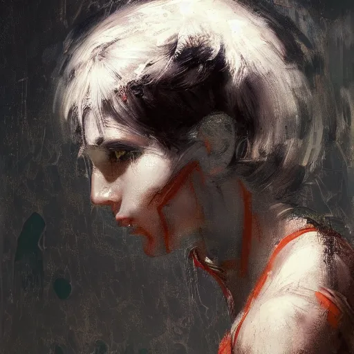 Prompt: abstract chrome ornate portrait of an ancient roman character, by ilya kuvshinov, by thomas lawrence, by bayard wu, trending on artstation, masterpiece