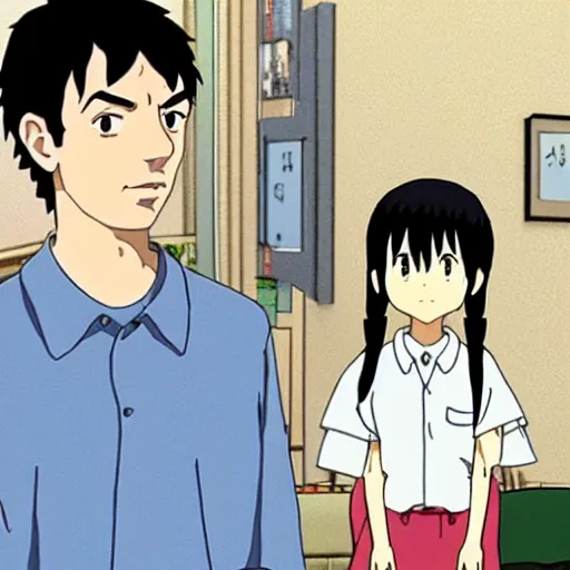 Image similar to Nathan For You, Nathan Fielder, in a studio ghibli anime, spirited away