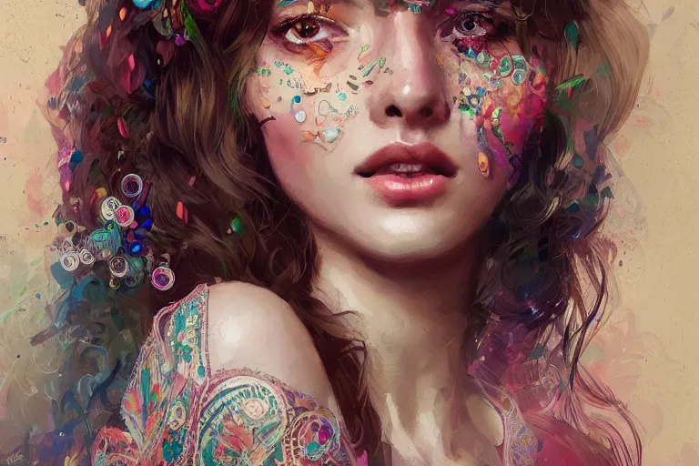 Prompt: a beautiful bohemian girl, intricate, highly detailed, digital painting,, artstation, official media, concept art, rich vivid colors, ambient lighting, sharp focus, illustration, art by wlop