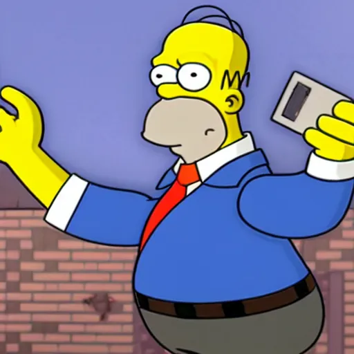 Prompt: homer simpson in a gta 5 loading screen