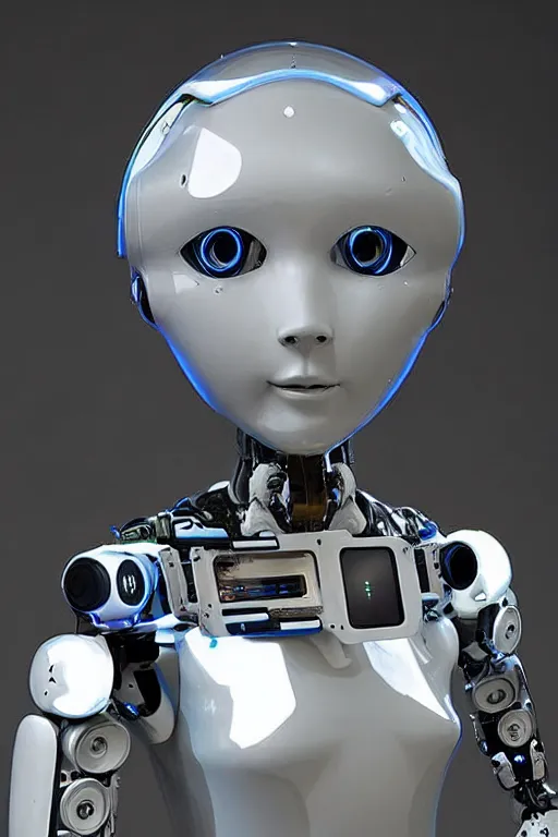 Image similar to a humanoid robot with a monitor head