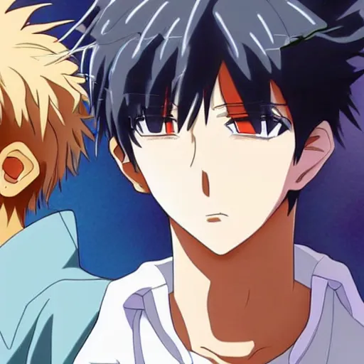 Image similar to shinji and kaworu gay, Full hd, 2D art,