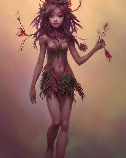 Image similar to character concept art of ssunbiki as a dryad | | foliage clothing, cute - fine - face, pretty face, realistic shaded perfect face, fine details by stanley artgerm lau, wlop, rossdraws, james jean, andrei riabovitchev, marc simonetti, and sakimichan, tranding on artstation