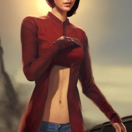 Image similar to portrait of a brunette thin woman with blue eyes in fallout 4, light stubble with red shirt, praying to god ,digital art,photorealistoc,art by greg rutkowski,hyperdetailed,western comic style,comic,comic style,sharp lineart,professional lighting,deviantart,artstation,trevor henderson,rossdtaws,cinematic,dramatic