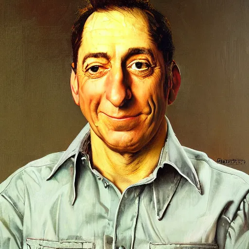 Prompt: a portrait painting of Martin Feldman. Painted by Norman Rockwell