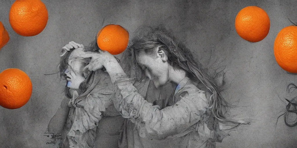 Image similar to do you want sweet oranges? do you want i'll read you long stories? do you want i kill neighbours because they disturb our sleep, digital art, dark fantasy