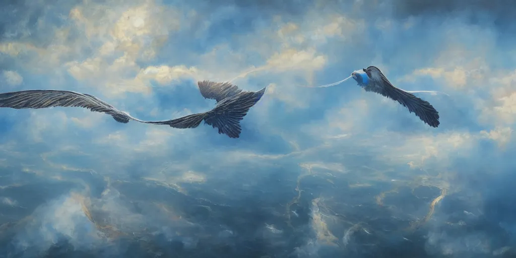 Prompt: dreams taking flight, surreal painting, 4 k