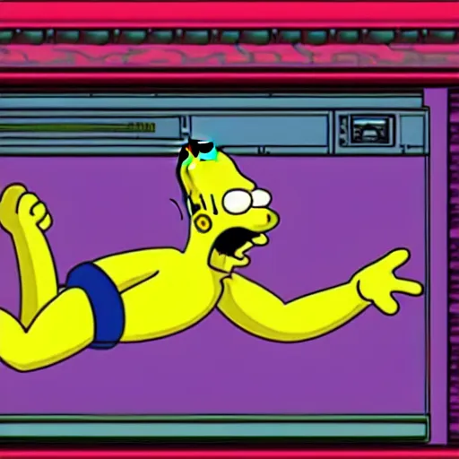 Image similar to Homer Simpson in Super Metroid