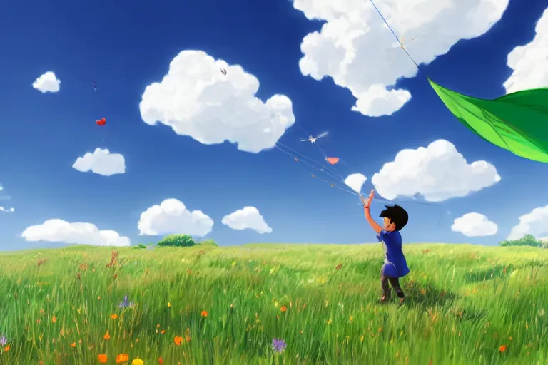 Anime fly boys flower sky clouds wallpaper, 2800x1865, 648652