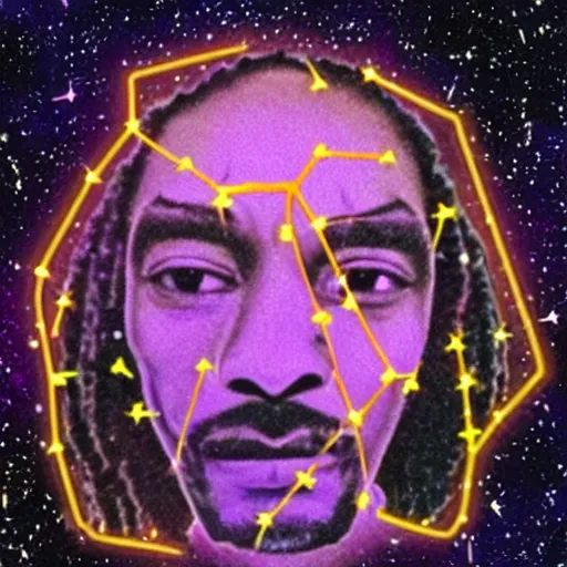 Prompt: A constellation that resembles the face of Snoop Dogg