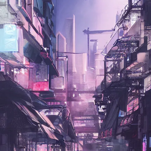 Prompt: Paris futur, asian district, cyberpunk city. Trending on Artstation