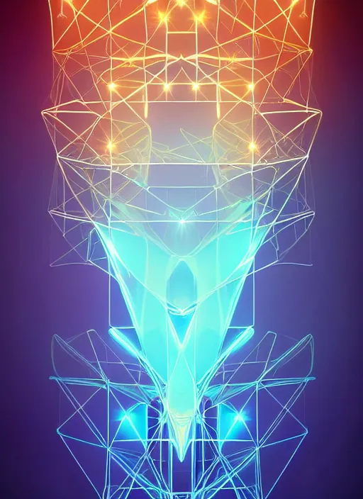 Image similar to symmetry!! abstract minimal product render poster puzzle math scifi, glowing lights!! intricate, elegant, highly detailed, digital painting, artstation, concept art, smooth, sharp focus, illustration, art by artgerm