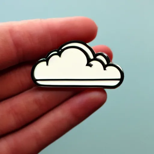 Image similar to clouds enamel pin, style of alumandink