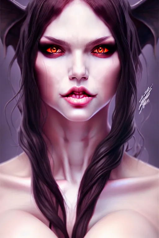 Prompt: Succubus portrait by Artgerm and WLOP