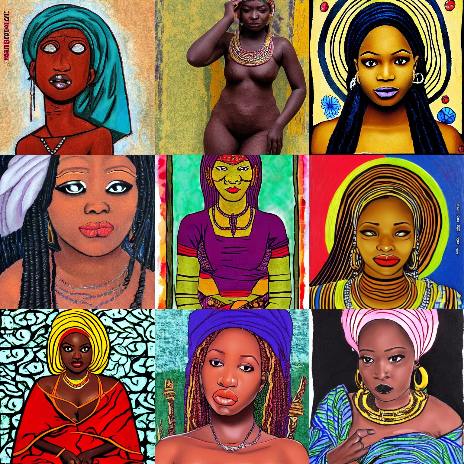 Prompt: abiodun!!!!! olaku mona!! lisa by abiodun! olaku