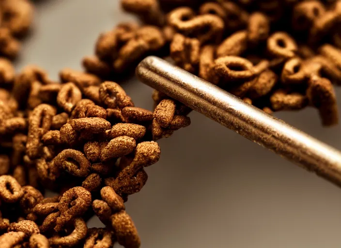 Prompt: dslr food photograph of a rusty nail cereal, 8 5 mm f 1. 8