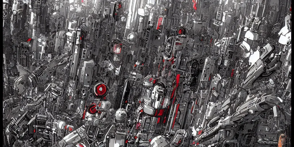 Prompt: mechanical futuristic city in the style of Akira!