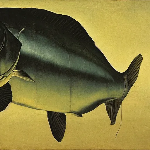 Image similar to painting of a big fish, by Caravaggio