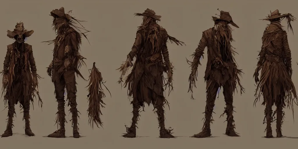 the scarecrow, character sheet, concept design