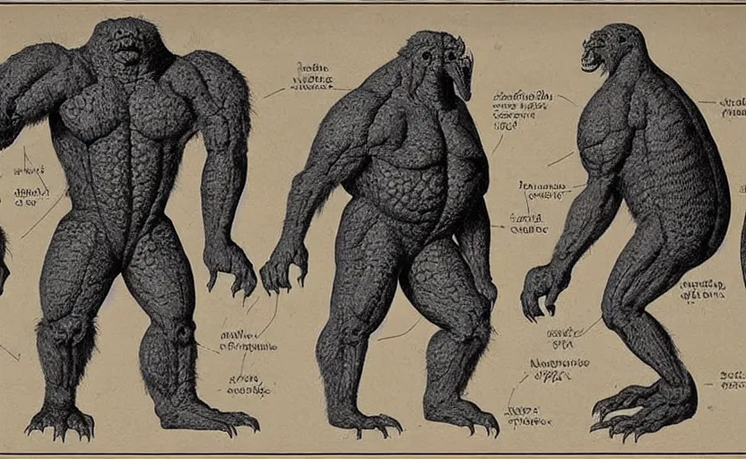 Prompt: scientific illustration of giant monster anatomy, how the legs would support the weight of a monster hundreds of tons heavy
