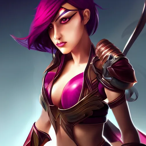 Image similar to fiora from league of legends, digital art, epic, detailed face, hyper realistic.