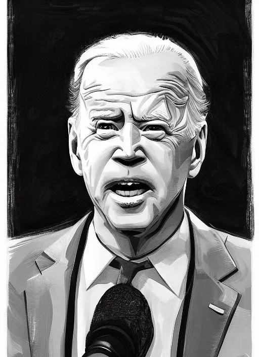 Image similar to biden ( 2 0 2 3 ), steve buscemi portrays united states president joe biden, buscemi, minimalist movie poster, theatrical poster, character actor, fan art, digital art, trending on artstation