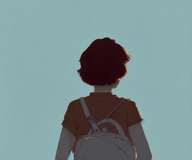 Image similar to stranger things, naturel, art style by atey ghailan, greg rutkowski, greg tocchini, james gilleard, joe gb fenton, in kaethe butcher, dynamic lighting, gradient light blue, brown, blonde cream and white color in scheme, grunge aesthetic