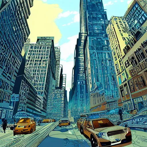 Prompt: new york in the future, digital art