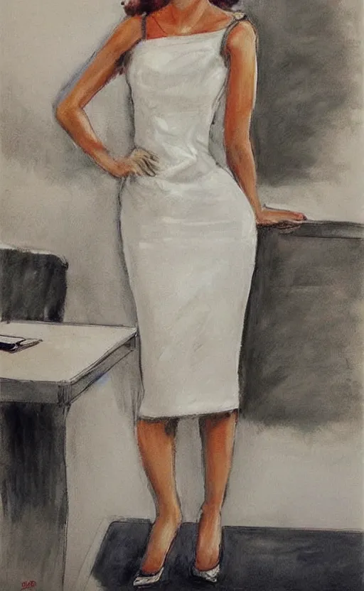 Image similar to Female in office dress. By Ricardo Sanz