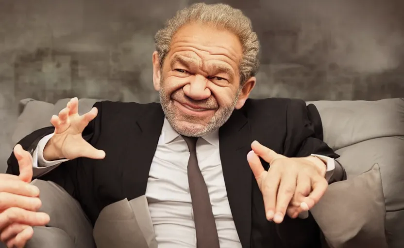 Prompt: alan sugar farting into someones hand, dream sequence. the apprentice, hyperdetailed, 8 k