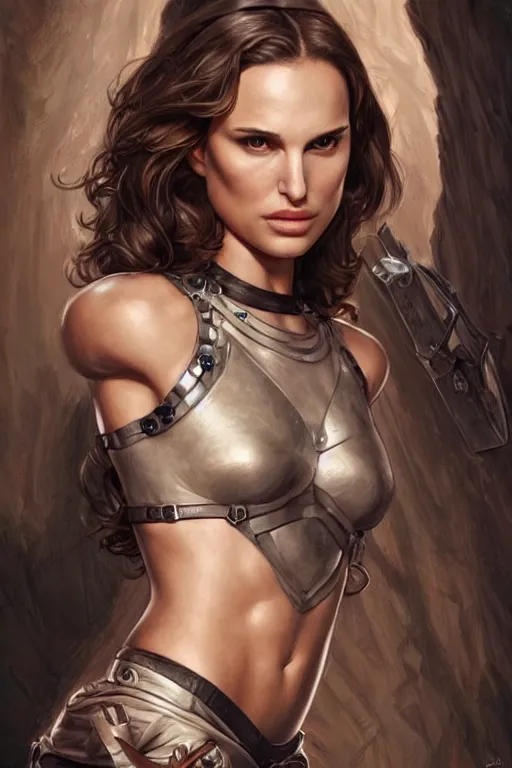 Image similar to muscled Natalie Portman as a ruggedly handsome hero, intricate, elegant, highly detailed, centered, digital painting, artstation, concept art, smooth, sharp focus, illustration, art by artgerm and donato giancola and Joseph Christian Leyendecker, Ross Tran, WLOP