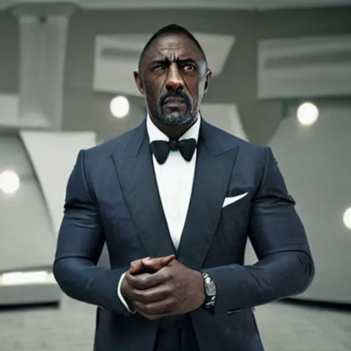 Image similar to film still of Idris Elba as James Bond