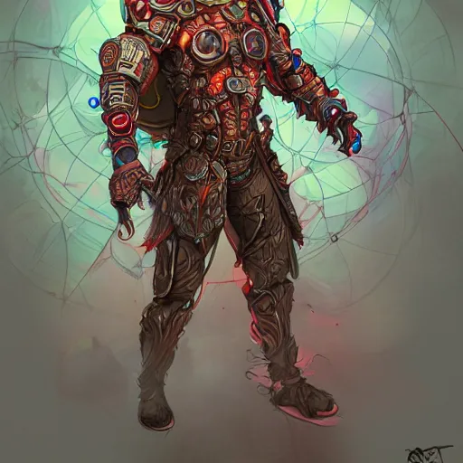 Image similar to biogenetic cyborg, d & d style, trending on artstation, colorful, intricate, art by kev chan