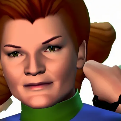 Image similar to Captain Janeway as a fighter in Super Smash Bros Melee, gameplay screenshot