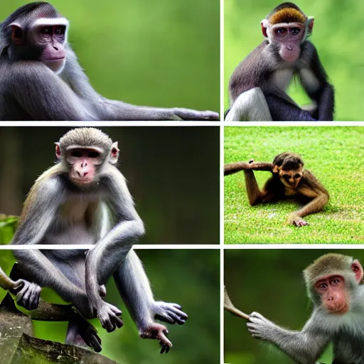 Image similar to evolution from monkey to man, 4 pictures,