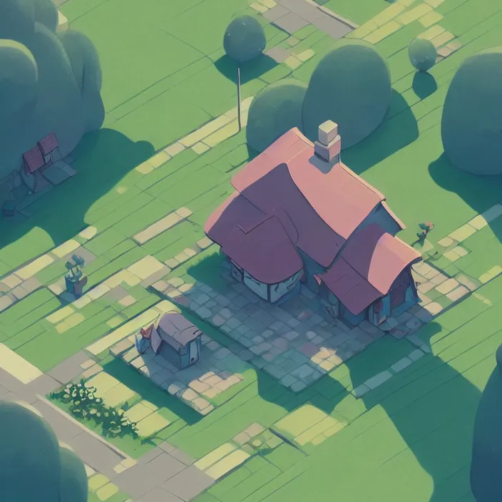 Image similar to isometric tile, a lovely cottage, plain background, cory loftis, james gilleard, atey ghailan, makoto shinkai, goro fujita, studio ghibli, exquisite lighting, clear focus, very coherent, soft painting