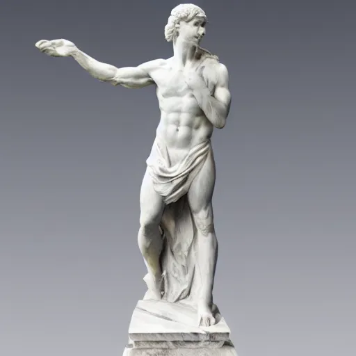 Prompt: Marble statue of a grey