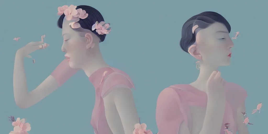 Prompt: breathtaking delicate illustration by hsiao - ron cheng, pattern, bizarre compositions, exquisite detail, pastel colors, 8 k