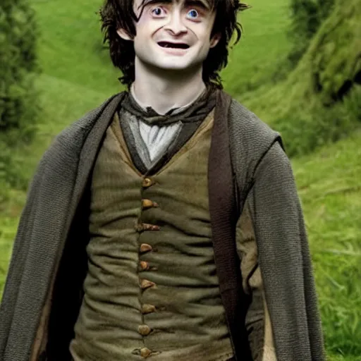 Image similar to daniel radcliffe as frodo baggins in lord of the rings