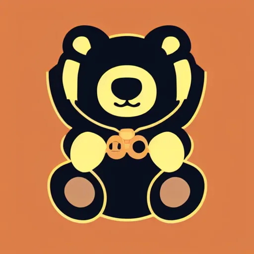 Image similar to podcast vector logo of cute cuddly bear listening to music, podcast, microphone, melodic, dreamy, isometric, adorable, octane render, golden ratio, 4k UHD, iconic design