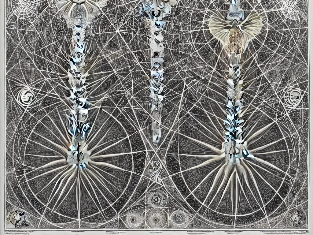 Prompt: neo surrealism, metatron, art by ernst haeckel and daniel martin diaz