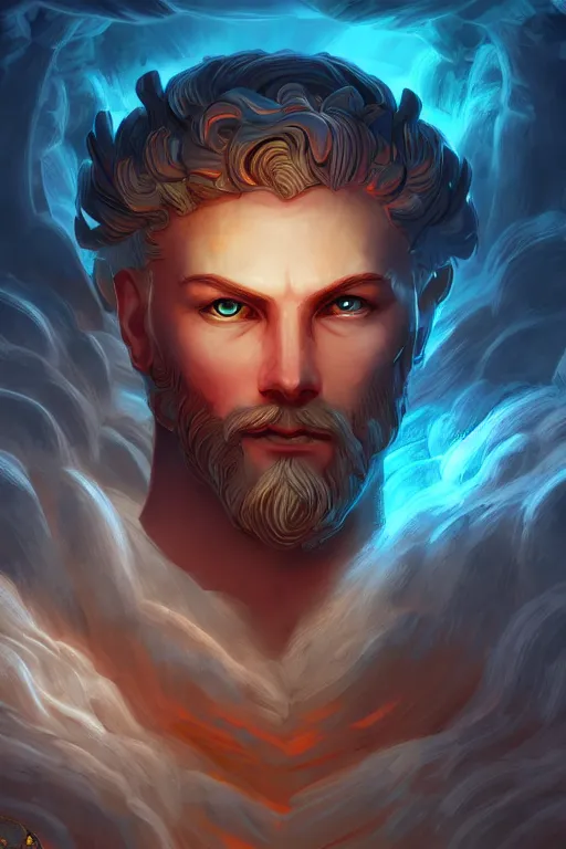 Image similar to the god zeus, ancient ruins environment, portrait, sharp focus, digital art, concept art, award winning, post processed, dynamic lighting, by emylie boivin and rossdraws