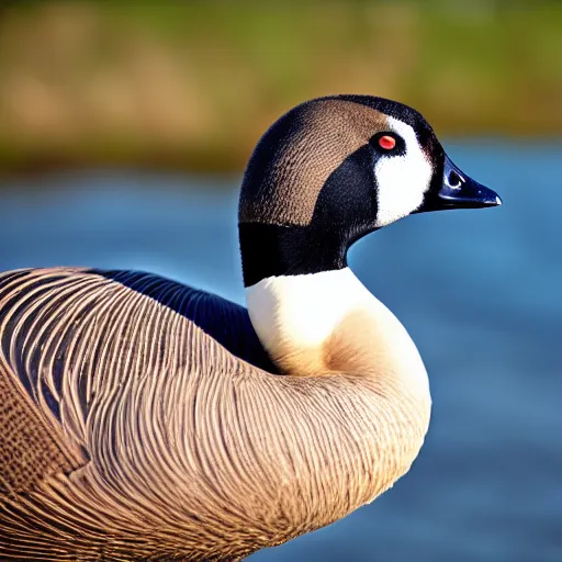 Image similar to Canadian Goose with a funny hat, Portrait Photo, Out of focus