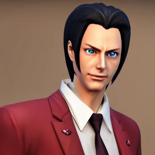 Image similar to a highly detailed portrait of miles edgeworth from ace attorney as a character from arcane, unreal engine, 3 d render