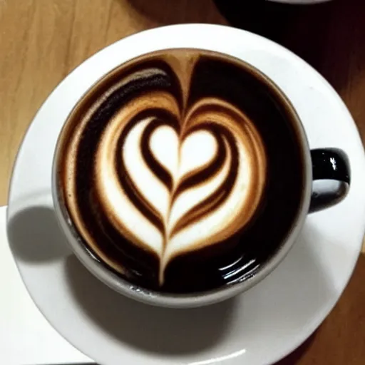 Image similar to latte art in the shape of a middle finger