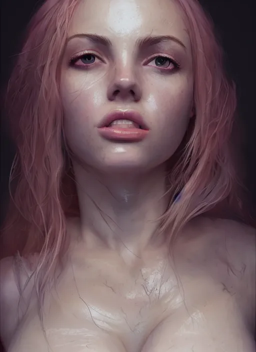 Image similar to lexi belle, au naturel, hyper detailed, digital art, trending in artstation, cinematic lighting, studio quality, smooth render, fluorescent skin, unreal engine 5 rendered, octane rendered, art style by klimt and nixeu and ian sprigger and wlop and krenz cushart