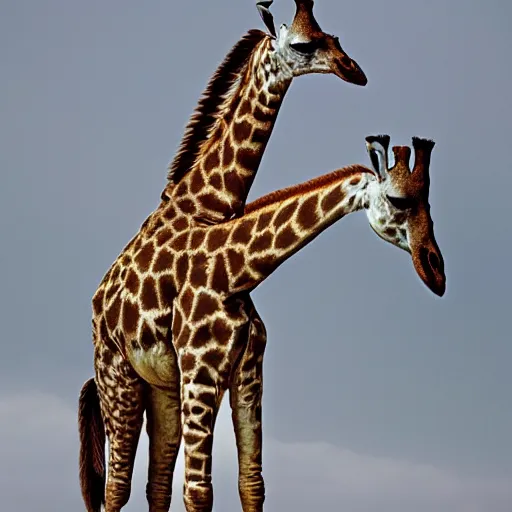 Image similar to a Giraffe with the armor of a pangolin, national geographic photograph